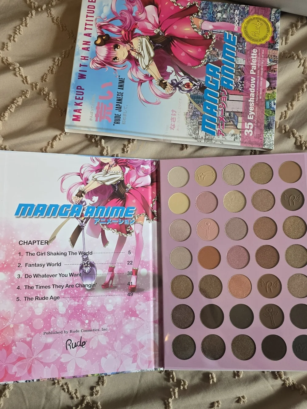 Rude Cosmetics Manga Anime - Book 2 W7323 35 Eyeshadow Palette Neutral